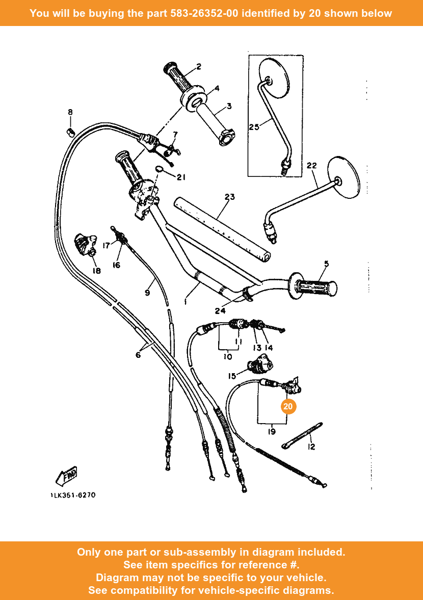 #20 on Diagram Only, Compatible with other Bikes/Parts
