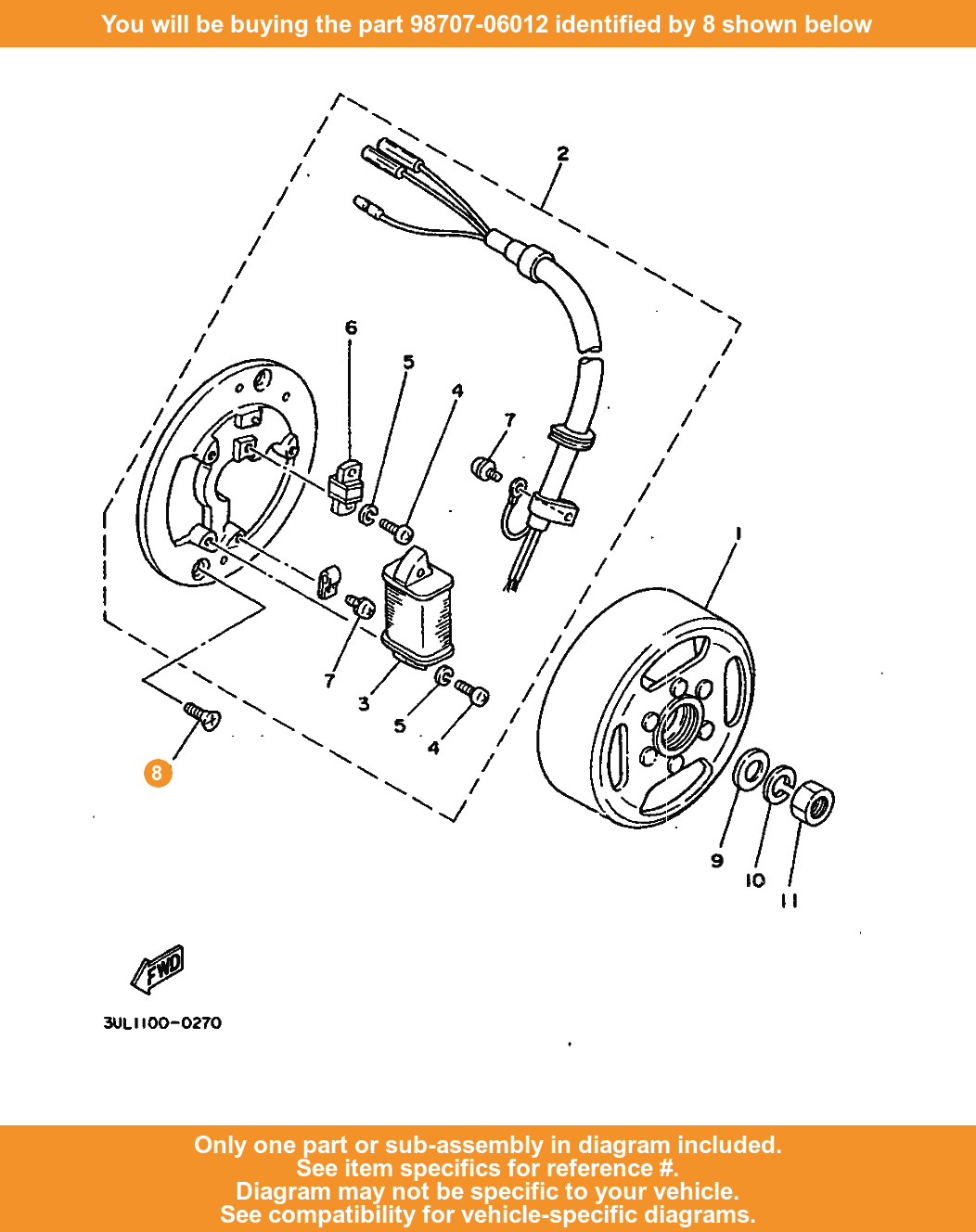 #8 on Diagram Only, Compatible with other Bikes/Parts