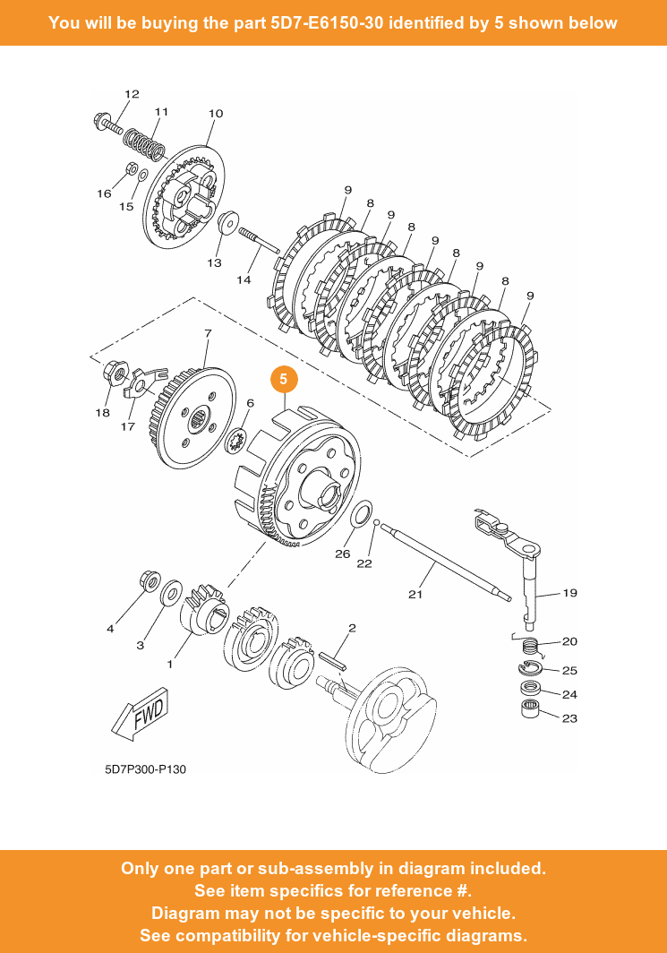 #5 on Diagram Only, Compatible with other Bikes/Parts
