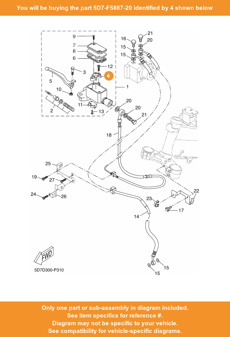 #4 on Diagram Only, Compatible with other Bikes/Parts