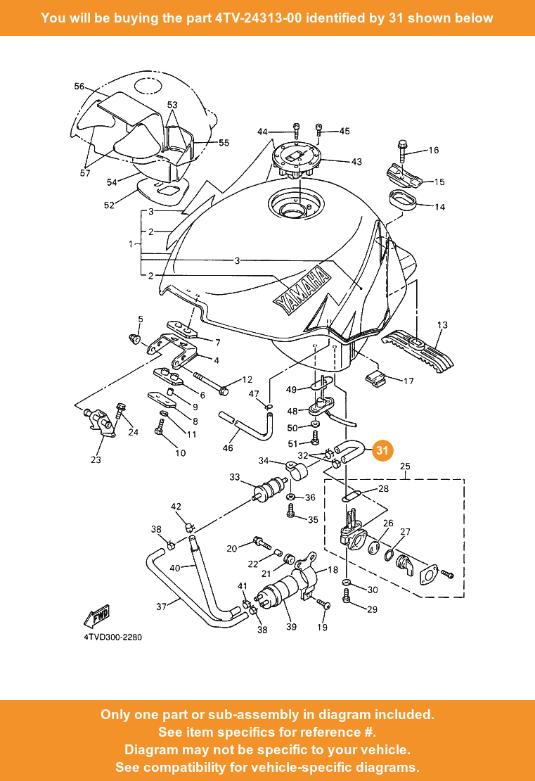 #31 on Diagram Only, Compatible with other Bikes/Parts